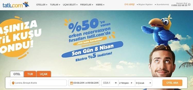 Tatil.com turizm ve seyahat sitesi
