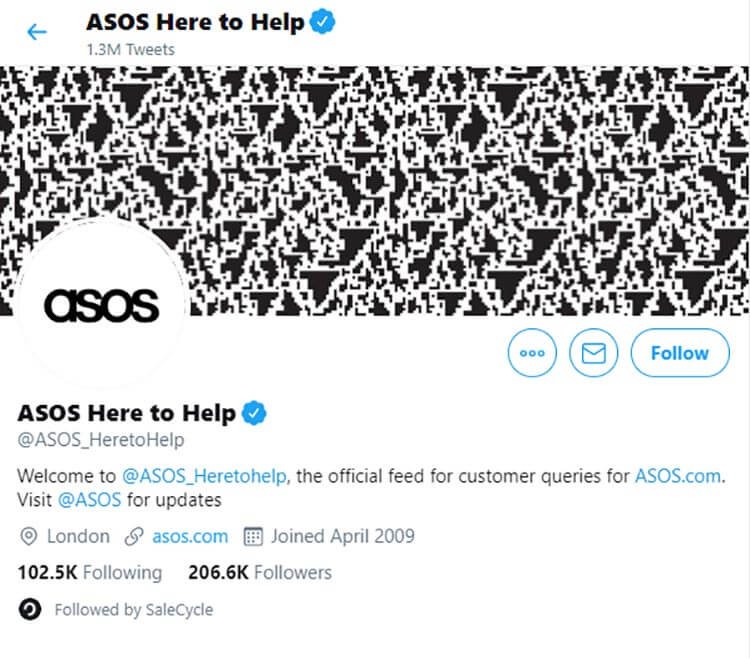ASOS Twitter destek hesabı
